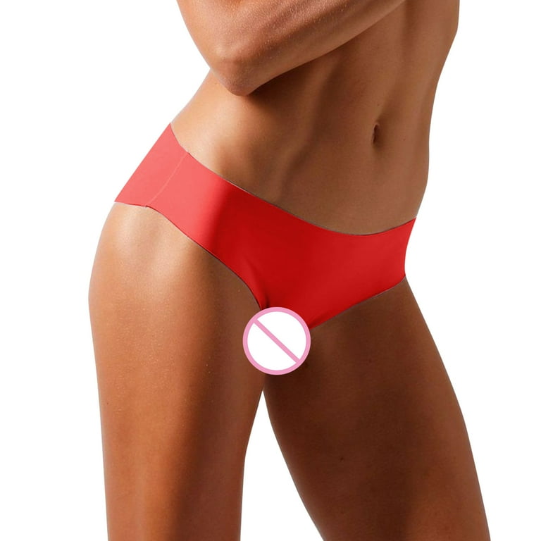 zuwimk Panties For Women ,Women's Low Rise Underwear Y-Back Lingerie Thong  Panty Red,L