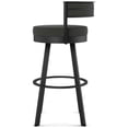 thumbnail image 3 of Amisco Browser 30 in. Swivel Bar Stool - Charcoal Grey Polyester / Black Metal, 3 of 9