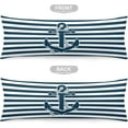 thumbnail image 5 of Nautical Navy Body Pillow Cover,Retro Nautical Anchor,Blue and White Stripes Long Pillow Case Protector with Zipper Decorative Soft Rectangle Bed Pillowcases for Bedroom,Couch,Sofa,Home Gifts 20"x54", 5 of 6