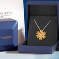 thumbnail image 5 of Gem Stone King 925 Sterling Silver and 10K Yellow Gold Yellow Citrine and White Moissanite Pear Shape Flower Pendant Necklace for Women (2.05 Cttw, Gemstone Birthstone, with 18 inch Chain), 5 of 6