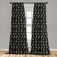 thumbnail image 5 of Leaves Curtains 2 Panels Set, Abstract Flourishing Foliage Nature Illustration with Blooming Roses Colorful Dots, Window Drapes for Living Room Bedroom, 56"W X 95"L, Multicolor, by Ambesonne, 5 of 5