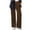 Dark Brown, variant on fheaev Velvet Pants For Women Drawstring Wide Leg Casual Pant Solid Color Elastic High Waist Straight Leg Pants Loose Comfy Trousers With Pockets