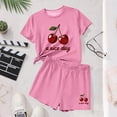 thumbnail image 5 of WRKEKC Summer Outfits for Girls Print Bow Accent Short Sleeve Crew Neck Top Elastic Waist Shorts Set for Kids 3-14 Years, 5 of 6