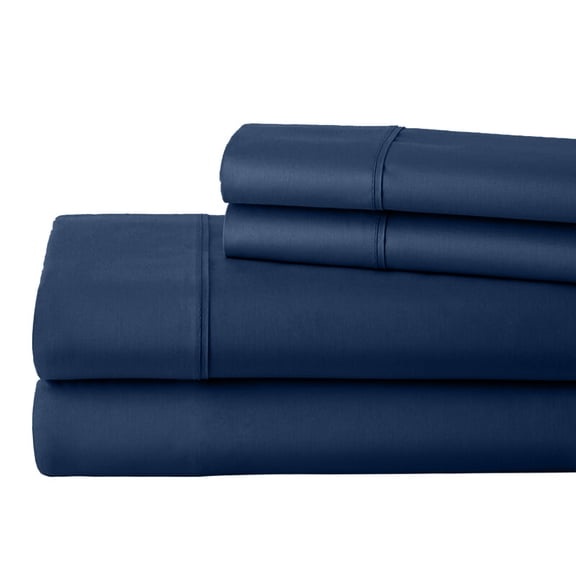1000 Thread Count Full, 100% Egyptian Cotton 4 PC Sheet Set 12" Deep Pocket - Mediterranean Blue
