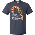 thumbnail image 3 of Inktastic Merry Christmas Red and Gold Candy Cane T-Shirt, 3 of 5