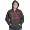 thumbnail image 5 of Cute Inspirational Motivation Alien Zip Hoodie Sweatshirt Women Brisco Brands 2X, 5 of 6