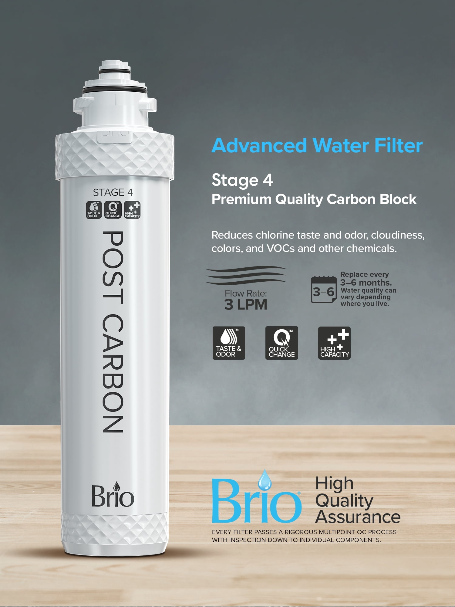 Brio Stage - 4 Post - Carbon Coconut Carbon Replacement Water Filter