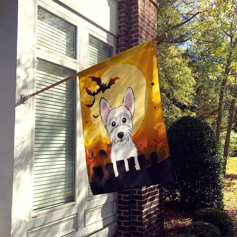 Halloween Westie Flag Canvas House Size