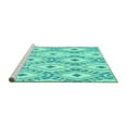 thumbnail image 2 of Ahgly Company Machine Washable Indoor Round Abstract Turquoise Blue Modern Area Rugs, 3' Round, 2 of 4