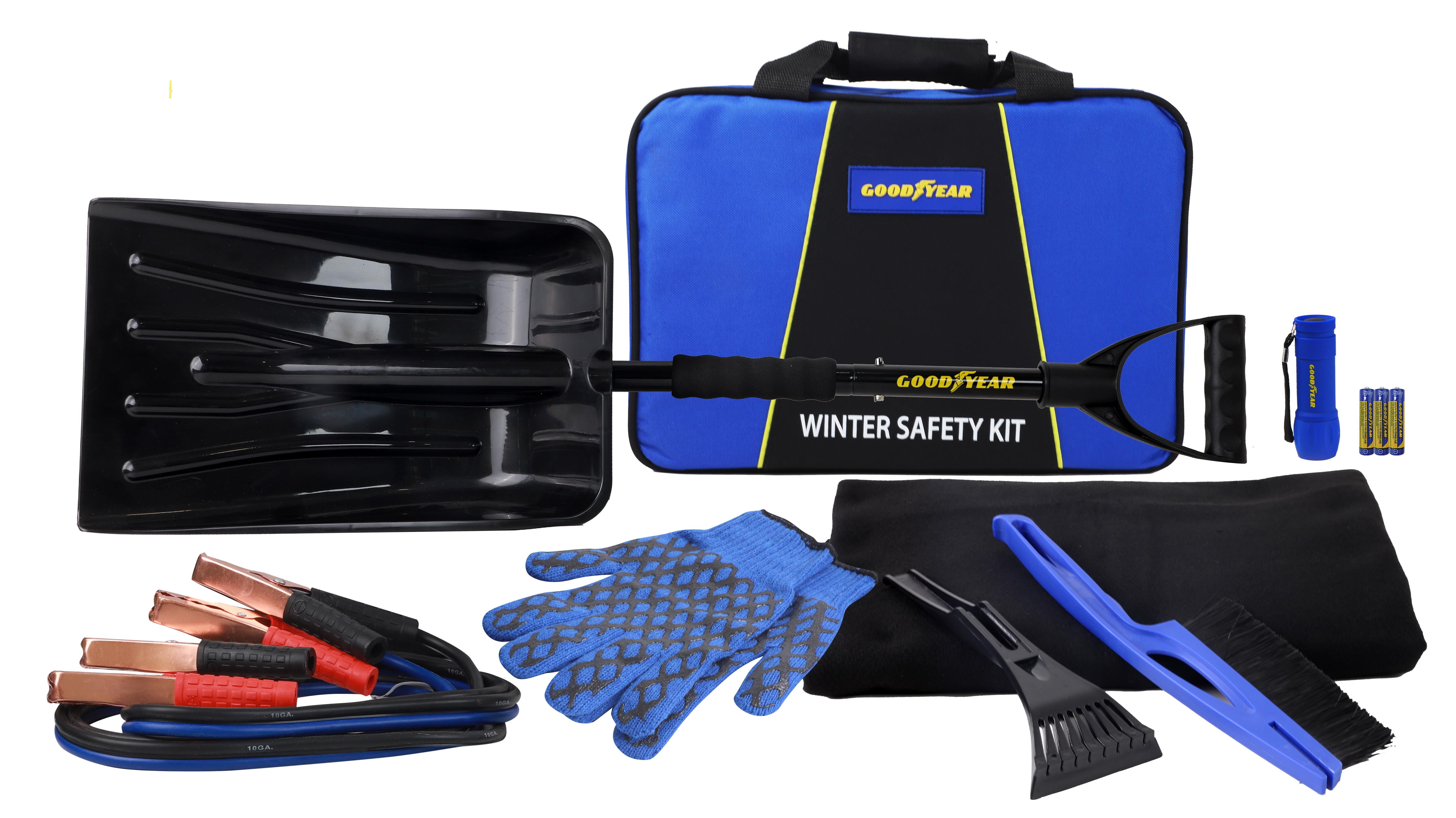 Goodyear Winter Safety Kit with Booster Cables, Snow Shovel