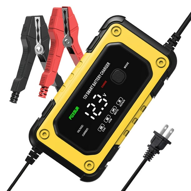 Cargador de reparación de pulsos 12V 6A Mantenedor de batería digital para baterías de plomo ácido