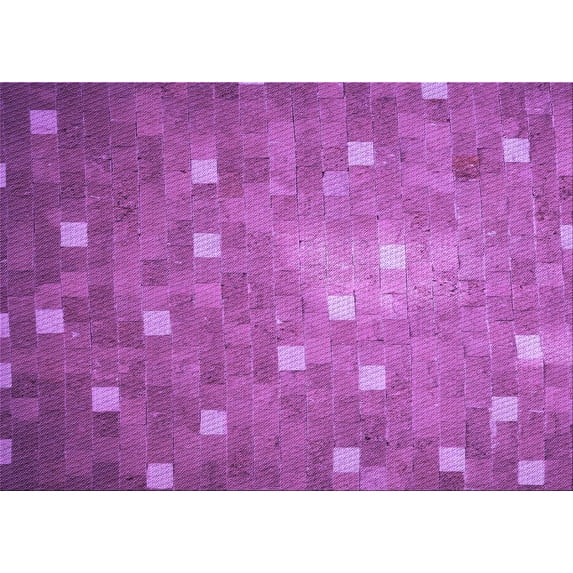 Ahgly Company Indoor Rectangle Patterned Bright Neon Pink Purple Area Rugs, 5' x 7'