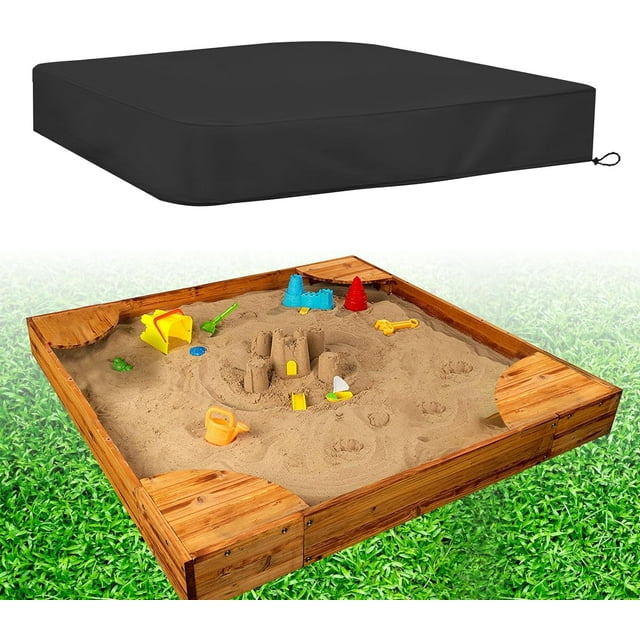 HUGFEGWE Sandbox Sandpit Cover, Large Kids Sandbox Cover for Sand and Toys Protection, Square Sandbox Protective Cover with Drawstring 70.86 * 70.86inch CA919-103379