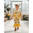 thumbnail image 5 of BemeyourBBs Toddler Baby Girls Bee Romper Overalls Jumpsuit Bell Bottoms Little Bee Embroidered Plaid Decorative Bow Sleeveless Playsuit Cute Spring Summer Clothes, 5 of 9