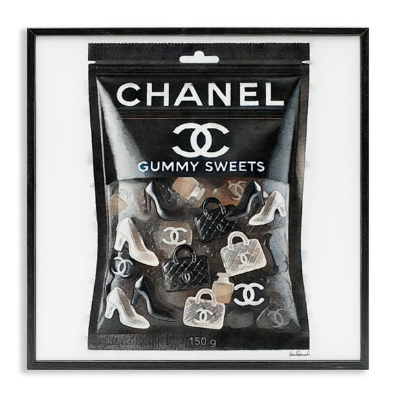 Stupell Industries Chic Fashion Candy Fashion Painting Black Framed Art Print Wall Art, 12 x 12