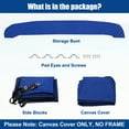 thumbnail image 3 of Unique Bargains Set 600D 4 Bow 8'L x 97"-103"W Bimini Top Canvas Cover with Detachable Side Blocks Storage Boot Blue, 3 of 6