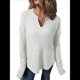 thumbnail image 1 of Camisetas Henley de Larga con Cuello en V para Mujer, Túnicas de Punto Informales, Conjuntos de Otoño con Abertura para el Pulgar. XXL, 1 of 6