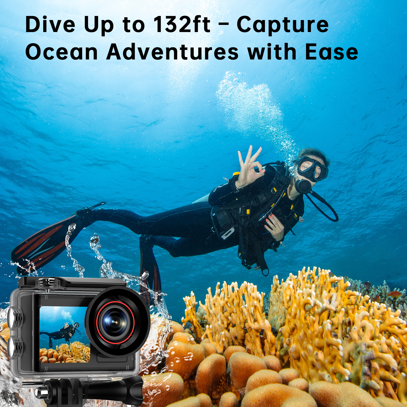Froura 4K 60FPS Action Camera with Dual Screens photo 4