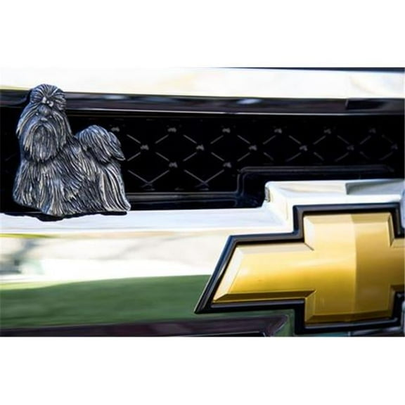 Shih Tzu Antique Pewter Ornament, 3.5 x 3.375 in.