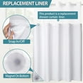 thumbnail image 2 of 1 Pack Hotel Fabric Snap in Shower Curtain Liner Replacement Removable Water Repellent Liner for room Shower Curtain Liner 70W X 54H, 2 of 4