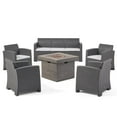 thumbnail image 1 of Noble House Selway Outdoor 7-Seater Chat Set w/ Fire Pit Gray, 1 of 1