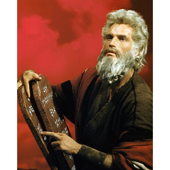 Charlton Heston as Moses holds Tablets of Stone The Ten Commandments 8x10 photo