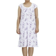 EZI Women's Cotton-Rich Short Sleeve Darling Nightgown