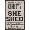 thumbnail image 1 of CHRISTY'S She Shed Sign Lady Cave Sign Gift 16 x 24 Matte Finish Metal 116240082263, 1 of 1