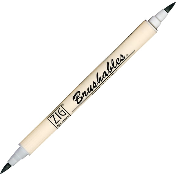 Kuretake Zig ZIG Brushables Dual-Tip Marker, Platinum