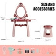 thumbnail image 4 of JNYSJ Toddler Vanity Toys for above 3 Years Old, Vanity Makeup Table with Mirror and Chair, Kids Vanity Set with Music Pretend Play Princess Toy Makeup Table for Little Girls, 4 of 7