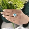 thumbnail image 4 of Sechi Sterling Silver 925 Natural Larimar Engagement Ring for Women, 4 of 6