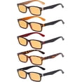 thumbnail image 1 of Eyekepper 5 Pack Blue Light Filter Glasses Classic Computer Reading Glasses Amber Tinted +1.75, 1 of 5