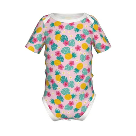 

Coaee Pineapple And Leaves for Soft Baby Short-Sleeve Bodysuit Baby Climbing Clothes Baby Girls Boys Bodysuit Romper-12 Months