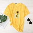 thumbnail image 4 of Otvok Womens Clearance,Summer Blouses Tops,Womens Casual Print Short Sleeve Round Neck Loose T-Shirts, 4 of 6