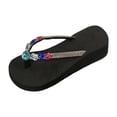 thumbnail image 3 of GPOECD Elegant Flip Flops for Women Summer Thick Sole Open Toe Slippers Casual Outdoor Wear Indoor Slippers for Women 03_Gold,6.5, 3 of 9