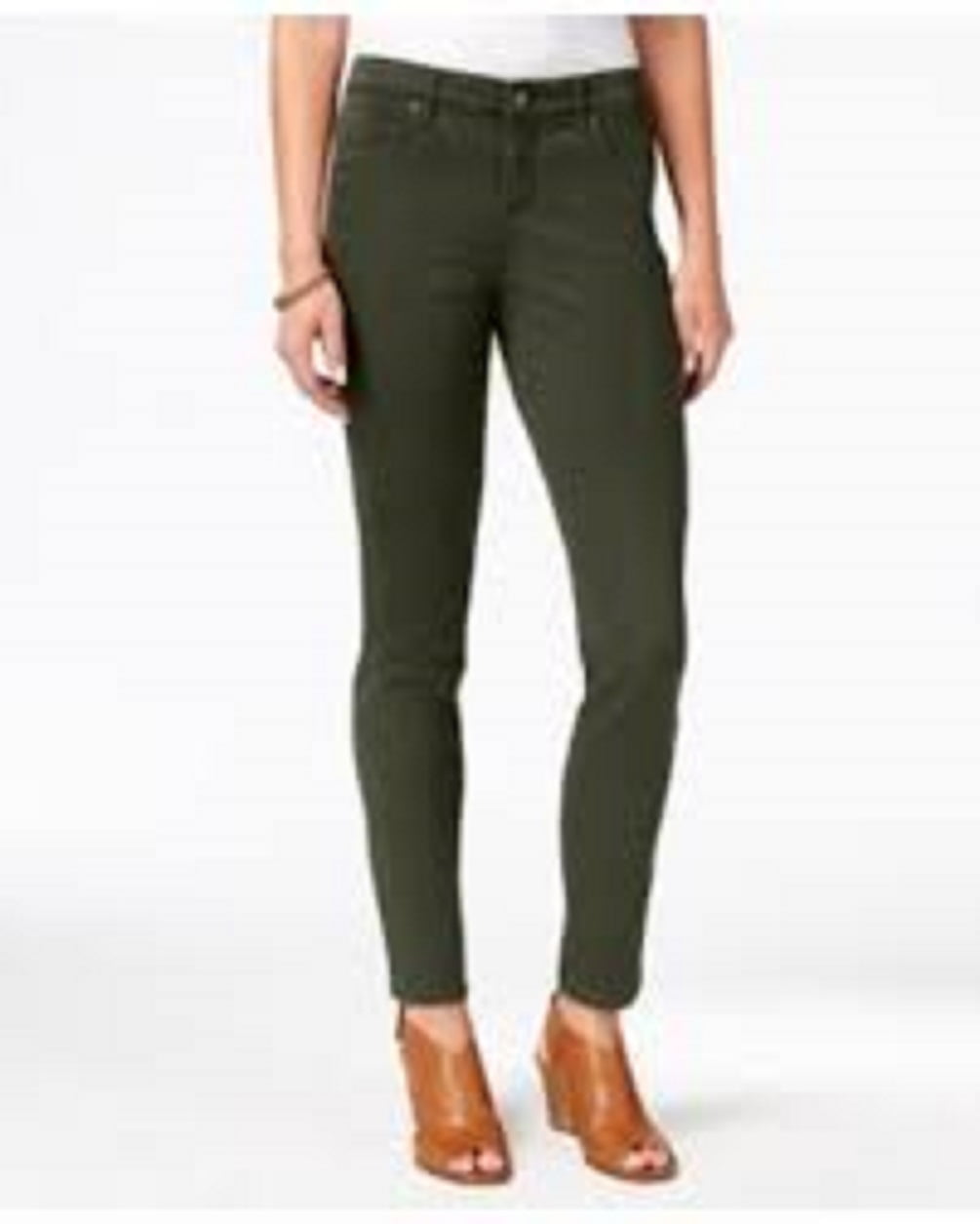 Curvy-Fit Skinny Fashion Jeans Green 