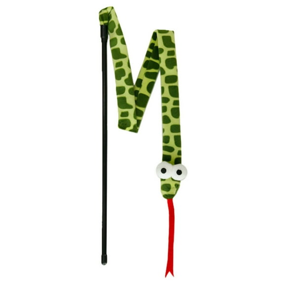 LYMAYTER Toy Soft Scratch-Resistant Interactive Teaser Toy Cartoon Snake Shape Wand Toy Pet Supplies