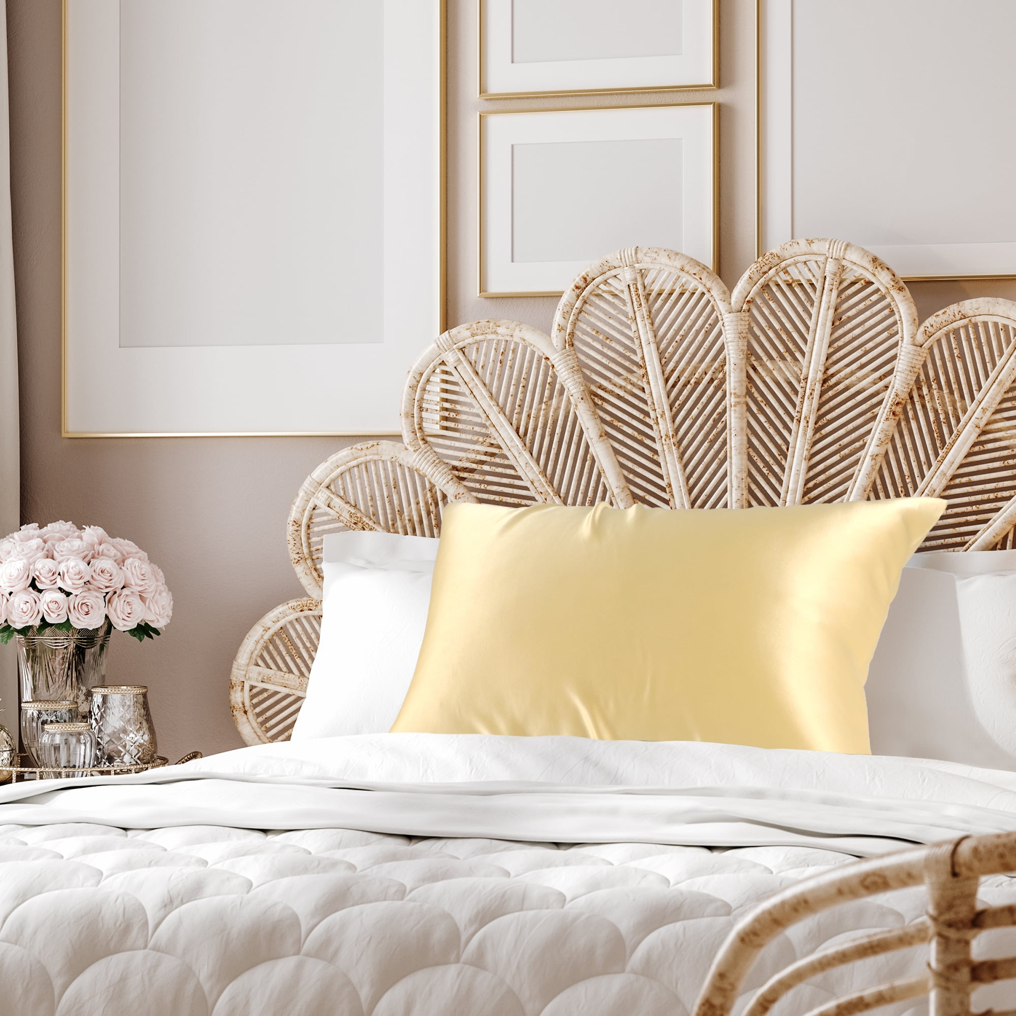 REGALWOVEN 25 Momme Silk Pillowcase Standard Silk Pillow Cover, Taupe, 20"x26"