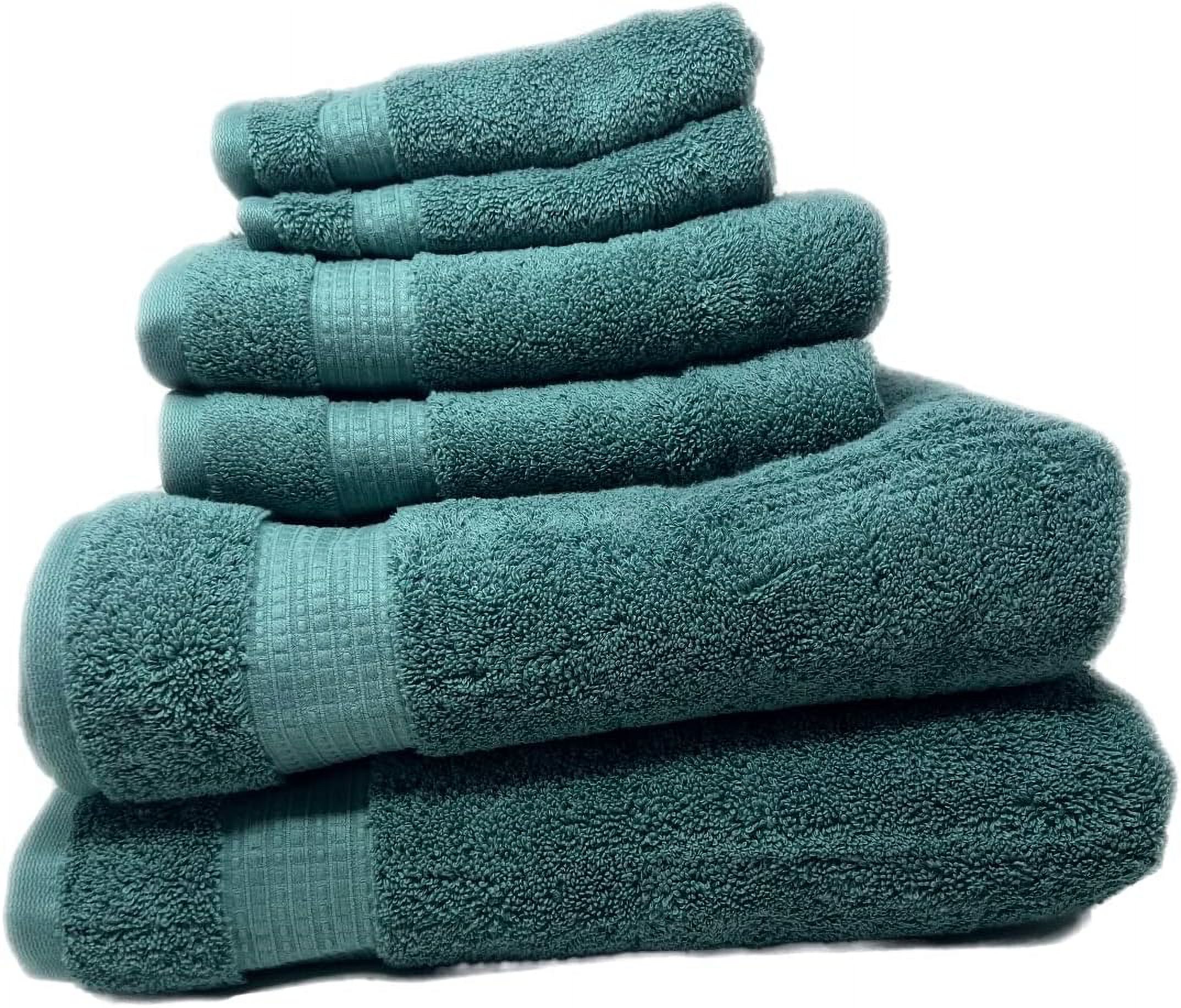 100% HydroCotton | Includes: 2 Luxury Bath Towels, 2 Hand Towels & 2 Washcloths | Quality, Ultra Soft Towel Set | 6 Piece Set (Green)