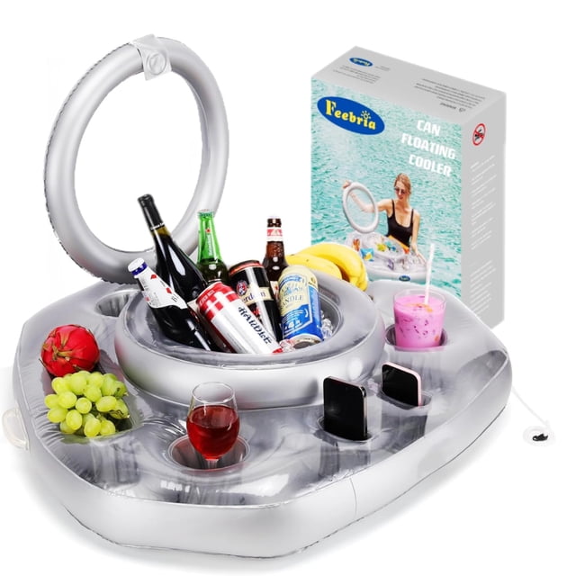 Enfriador inflable de bebidas para latas flotantes para piscina, 5 litros, con bolsa de hielo