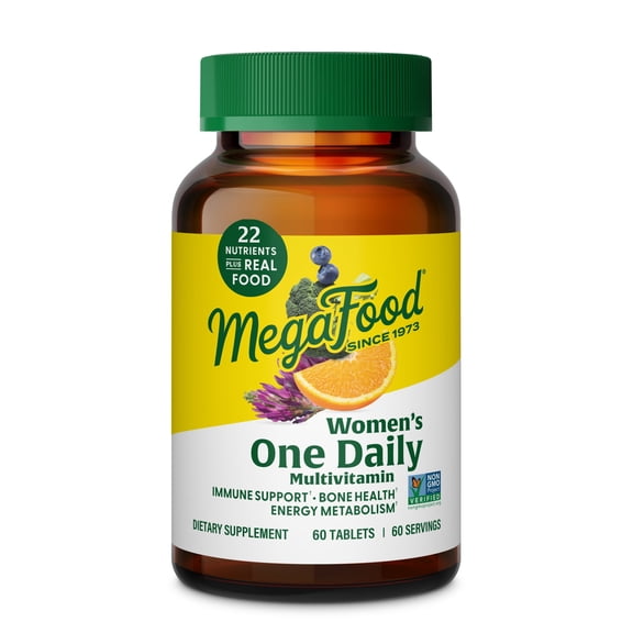 MegaFood Women's One Daily Multivitamin - Iron, B Vitamins, Vitamins C & D3 - 60 Servings