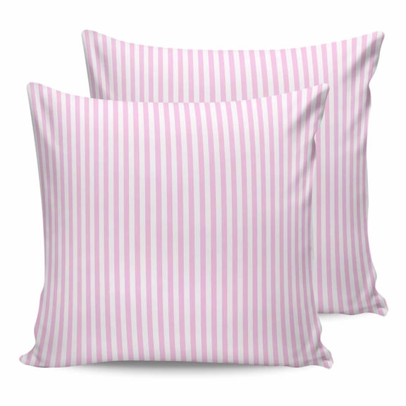 14x14 Pillow Covers Set of 2, Pink White Stripe Throw Pillow Covers Decorative Couch Cushion Case, Modern Minimalist Geometric Striped Microfiber Square Pillowcases for Bedroom Car Living Room