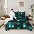 thumbnail image 4 of Castle Fairy Futuristic Cubes Queen Comforter Set,Abstract Checkered Bedding Comforter Set, 4 of 8