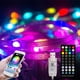 thumbnail image 3 of Cadena de luz mágica con cable de cuero, control de puntos por Bluetooth inteligente, cambio de color RGB, decoraciones navideñas impermeables para exteriores, 3 of 4