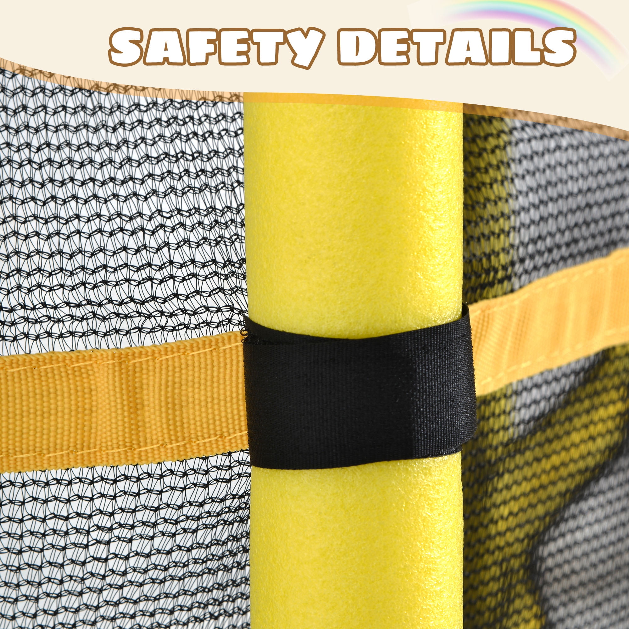 EUROCO  55 Inch Kids Trampoline with Safety Enclosure Net, 4.5FT Outdoor Indoor Trampoline for Kids