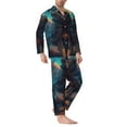 Gaeub Starry Sky Moon Wolf Leader Mens Pajamas Set Mens Sleepwear with