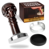 53.3mm Espresso Tamper with Skull Handle, Coffee Tamper Set with Dosing Ring & Rubber Mat, Barista Coffee Press Tool for 54mm Portafilter