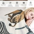 thumbnail image 3 of WYYP Excellent Hand Feel Flannel Blanket Animal Gifts for Kids Woodland Forest Animals Pattern Elephant Leopard Monkey Lion Hippo Print White, 3 of 6