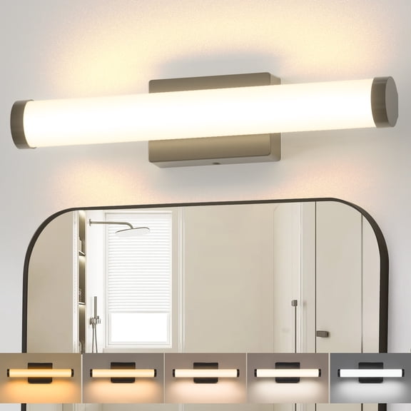Modern Bathroom Light Fixtures Over Mirror 16 Inch, 2000 Lumen Dimmable Bathroom Vanity Light, 5CCT LED Vanity Light Bar, Black Vanity Lighting Fixtures