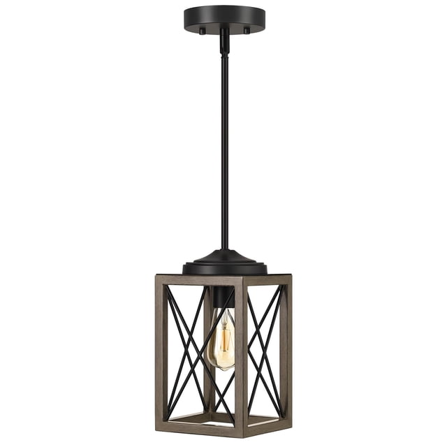 Lámpara colgante DEWENWILS de metal con grano de madera, 48 pulgadas